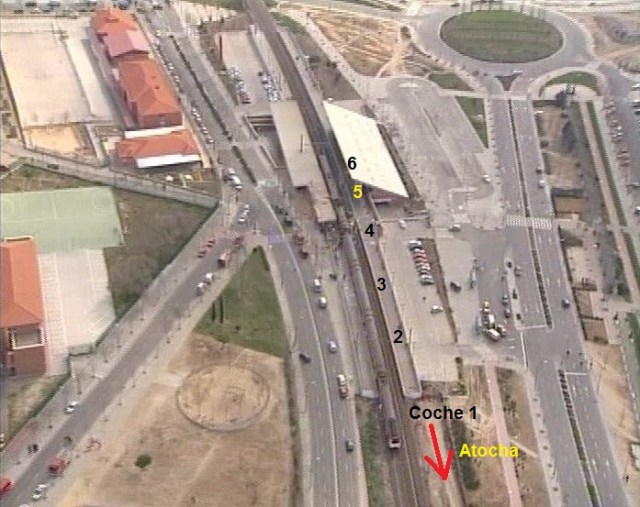 Situación en la que quedó el tren tras el atentado