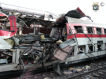 El coche 5 tras el atentado
