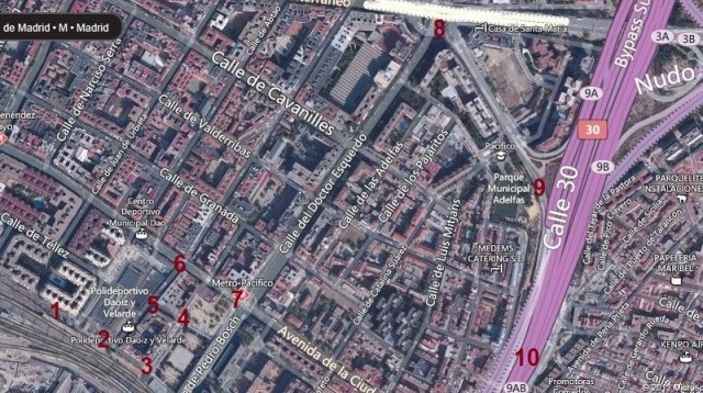 Itinerario más probable entre los puntos 7 y 10