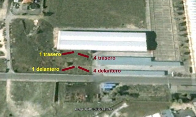 Ubicación de los medios coches depositados en el taller de Villaverde