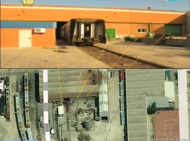 Señalada en rojo, ubicación del coche 2 de Téllez en enero de 2012