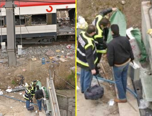 Policías preparando bolsas