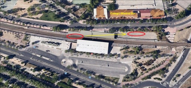 Traslado del coche 5, dejándolo frente al colegio Madrid Sur