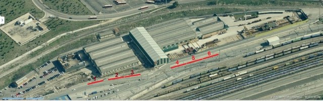 Entrada de los tres primeros coches y segregación del de cabeza