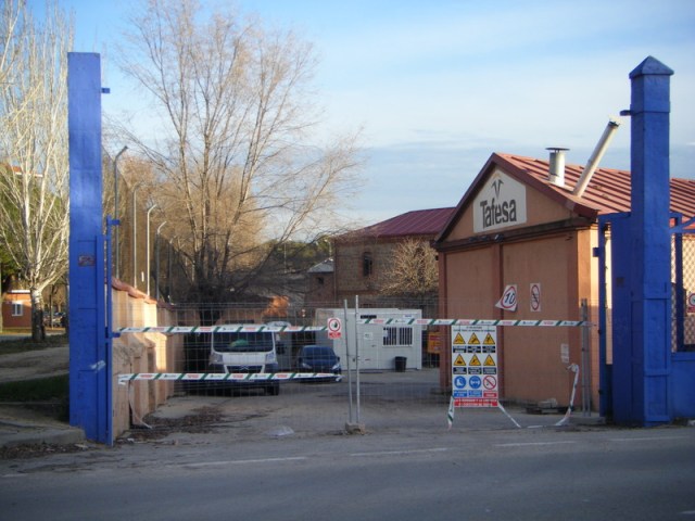 La entrada a los talleres el 10 de enero de 2014