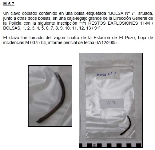 6-7: Clavo tomado del vagón cuatro de El Pozo
