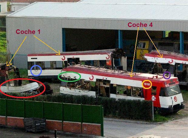 Elementos característicos de la foto de El País que permiten identificar los medios coches