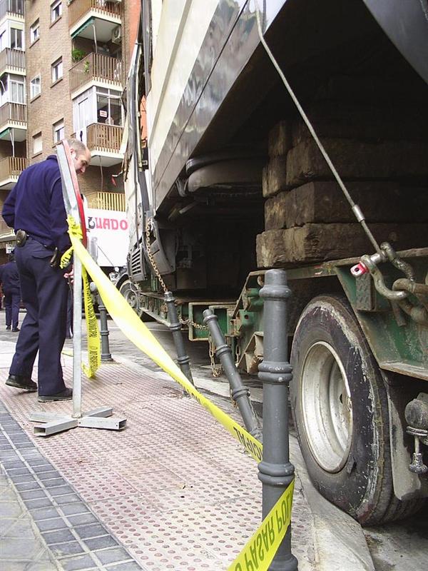 Detalle de la difícil maniobra de giro